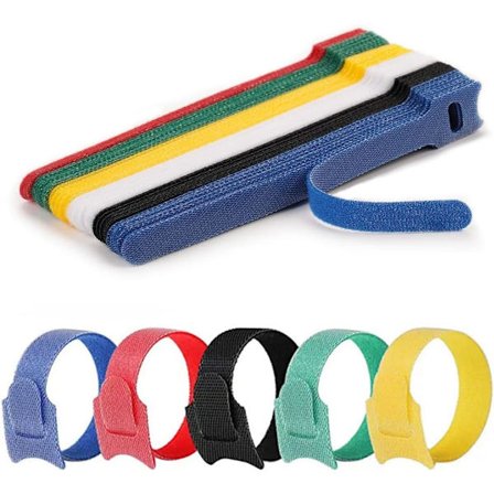 60 st Kabelband 15 cm Återanvändbara Justerbara Kabelband Haken och Slinga
