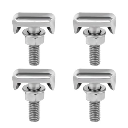 4 stk Rustfrie T-Bolt Batteripoler, Bilbatteripol, M6 Bilbatteripol Kontaktstykker Strammere, Erstatning for Marinebåt Bil