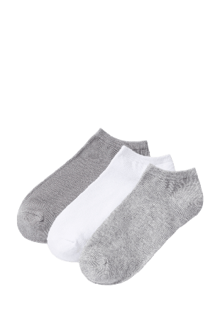 Å WOMAN Ankelstrumpor i bomullsmix, 3-pack Sockor Grå 39/41