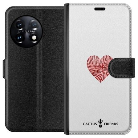 Yhteensopiva Lompakkokotelo OnePlus OnePlus 11R Cactus and Friends - Fingerprint Love