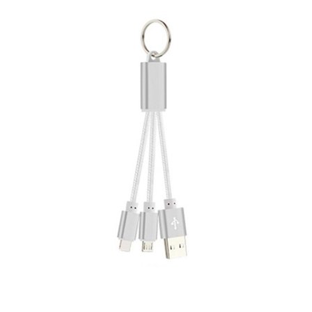 Nyckelringskabel 2-i-1 med micro-USB samt Lightning
