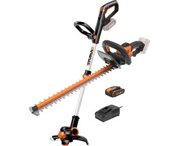 WORX-20V PowerShare Trimmer and Hedge combo (1x2.0Ah with 1h charger)-Ergonomisk hekksaks og 2-i-1-gresstrimmer og kantklipper-Tools & Garden-