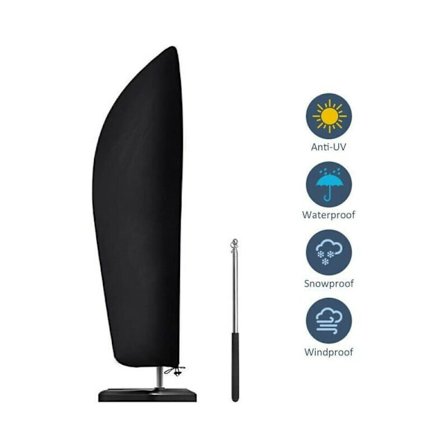 Beskyttelsestrekk for fritthengende parasoll 2 til 4 m bred Oxford 210D stoff vanntett med UV-bestandig støv 265x40/70/50cm