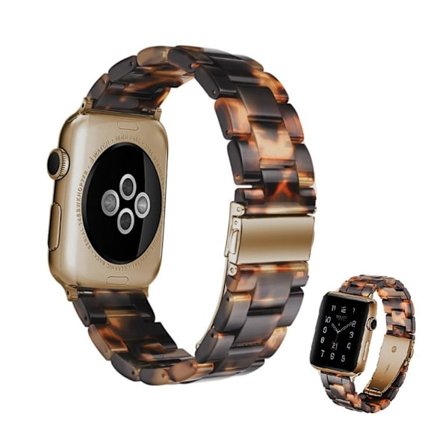 Apple Watch Series 5 44 mm fasjonabelt armbånd - Svart / Oransje