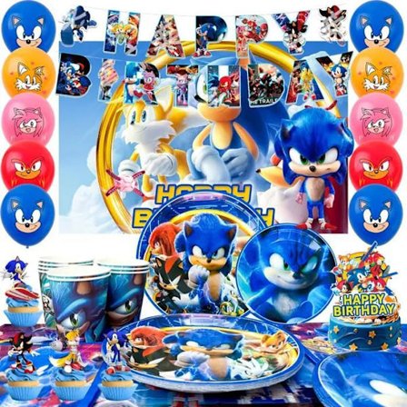 Koristeet Syntymäpäivä Sonic The Hedgehog Juhla-astiat Juhlakoristeet Syntymäpäiväkoristeet Pöytäkoristeet