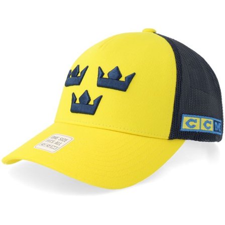 CCM - Gul trucker Keps - Sweden Flag Team Yellow/Navy Trucker @ Hatstore