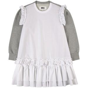 MM6 Maison Margiela White and Grey Ruffle Dress 16 Years - Dresses - 16 years - White