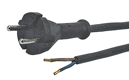 Z 2404579 Ledningssett rett, svart H05RN, F 2X1,0, 5 meter, Stikkontakter & kabler