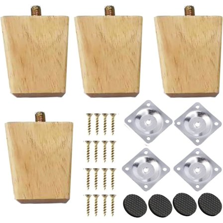 Træ Møbelben Møbelben Træbordben Sofaben Sengeben, til Bænk Seng Skab TV-skab Garderobe med Tilbehør (10cm)