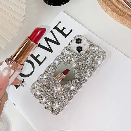 iPhone 13 Pro Love Mirror Glittrande Diamant Lyxig Diamant Serie Telefonfodral