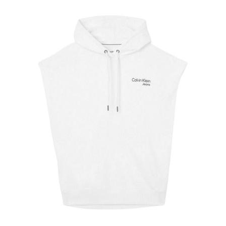 Calvin Klein Jeans Back Logo Sleeveless Hoodie Hvid, Dame