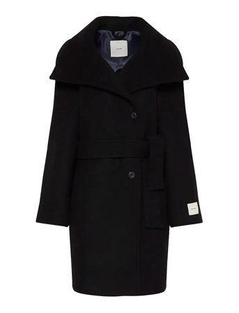 Calvin Klein | Funnel Neck Knee Length Wool Coa | XS