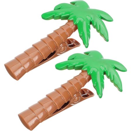 2 st Strandhandduksklämmor Palmträd Form Handduksklämmor Fästklämmor Kraftfulla Strand Pool Lounge Stol Klämmor Täcke Klämmor