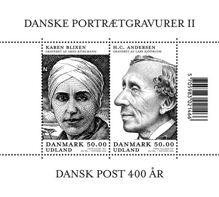 Danmark - Portrætgravurer II - Postfrisk miniark