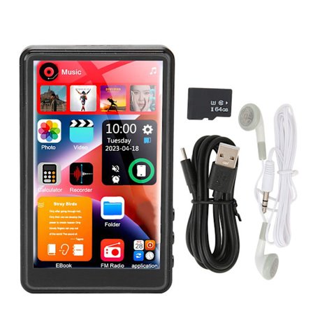 4-tommers full berøringsskjerm HD støyreduksjon 1080P FM-radioopptak Bluetooth MP3-spiller 16GB 64GB
