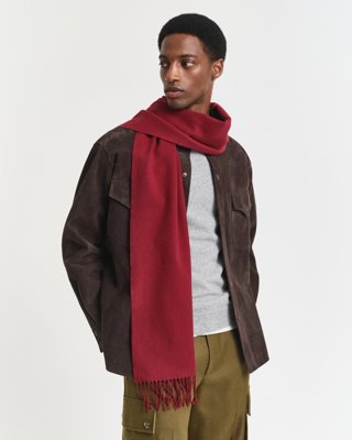 GANT - Ullskjerf, unisex til herre plumped red