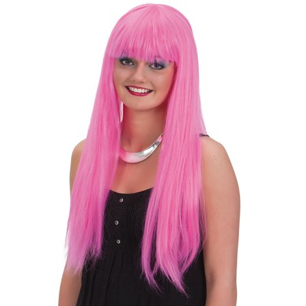 Vaaleanpunainen Peruukki Otsatukalla