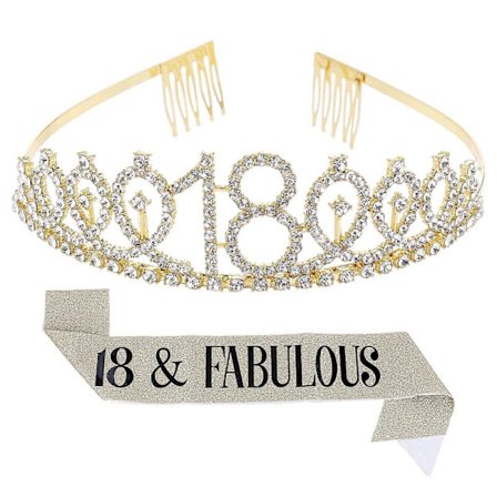 Tyttö Panta Syntymäpäivä Strassi 18-vuotissyntymäpäivä Valokuvarekvisiitta Syntymäpäivä Tiara Hyvää 18-vuotissyntymäpäivää Vyö 18-vuotissyntymäpäivä 