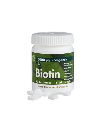 Grønne vitaminer Biotin 6000 mcg 90 stk, Helse & Madvarer, B-vitamin, Øvrige