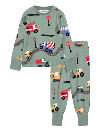 Geggamoja Bamboo Two Piece Pyjamas - Green - 74/80