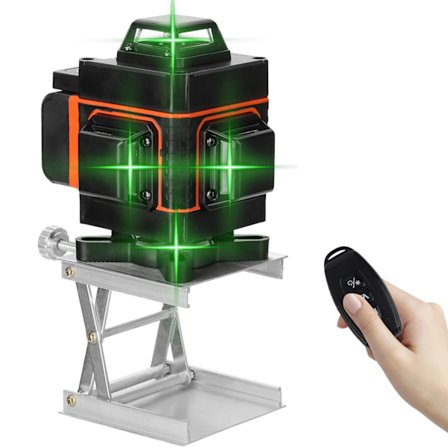 Nivelleringsværktøj 4D 16 Linjer Selvnivellerende 360 Grader Fleksibel Niveaumåler Horisontal Vertikal Højdefinitionsdisplay til Konstruktion 