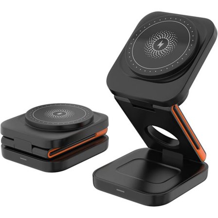 -trådløs lader-3-i-1 -Magnetisk lader-svart