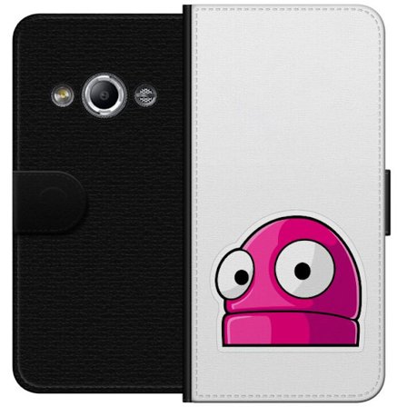 Yhteensopiva Lompakkokotelo Samsung Galaxy Xcover 3 Pinkki sarjakuvahahmo suurilla silmillä leikkisässä ja humoristisessa tyylissä