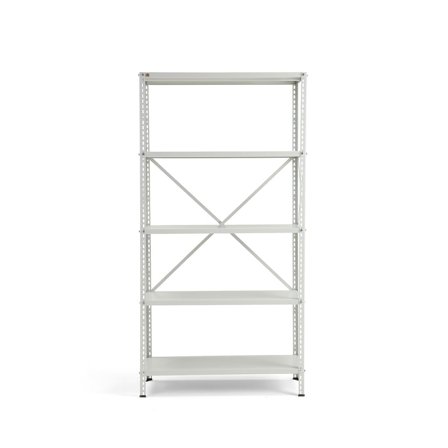 Hylla, grundsektion, 1970x1010x400 mm, grå, grå hyllplan