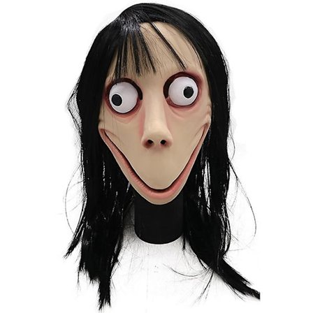 Death Game Momo Parykk Hode Maske Halloween Cosplay Festrekvisitter