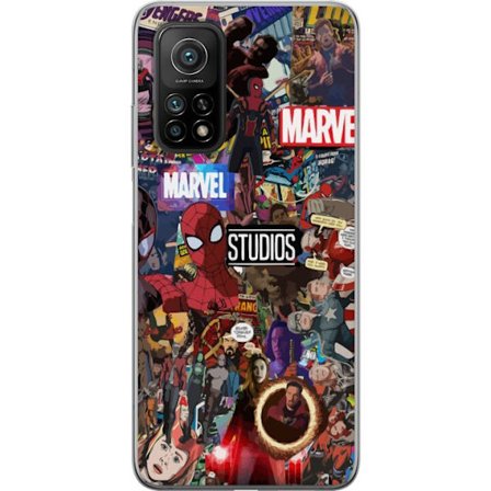 Kompatibelt Mobilskal till Xiaomi Xiaomi Mi 10T Pro 5G Färgstarkt superhjälteinspirerat collage med serietidningskänsla dynamisk mix av action, ret