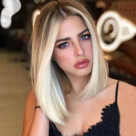 Vaalea ombre-peruukki naisille