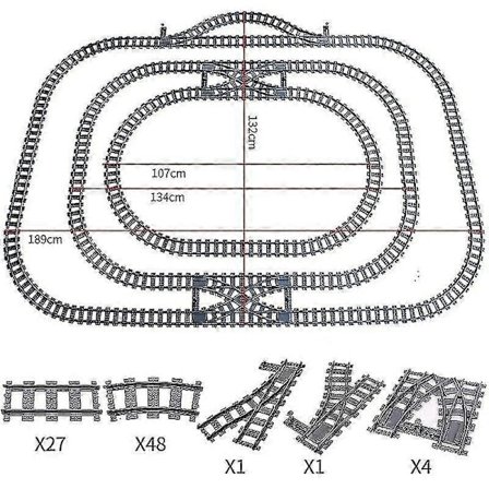 City Tog Fleksible Skinner Gaffelformede Lige Buede Skinner Skift Byggeklodser Højteknologiske Kreative legetøj til Børn-WELLNGS