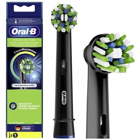 Elektrisk tandborste - Oral-B - Cross Action EB50BK - svart ersättningstopp kompatibel utom Pulsonic iO