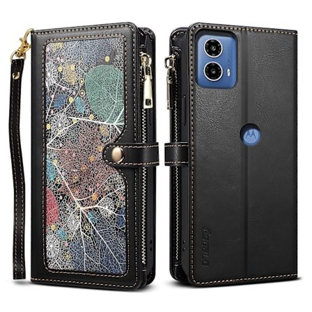 För Motorola Edge 50 Fusion 5G Fodral RFID-blockerande Läder Telefonskal