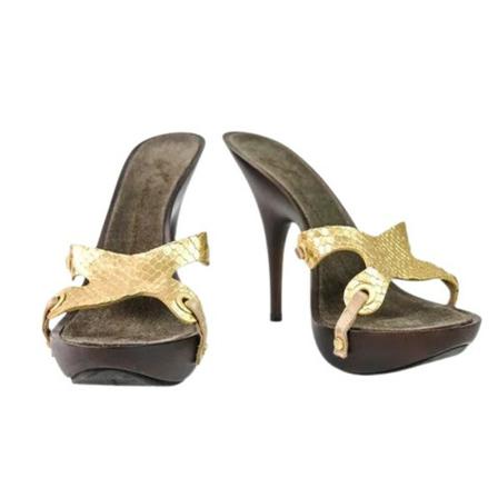 Giuseppe Zanotti Pre-owned, Pre-owned Leathershoes Geel, Dames, Maat:36 EU