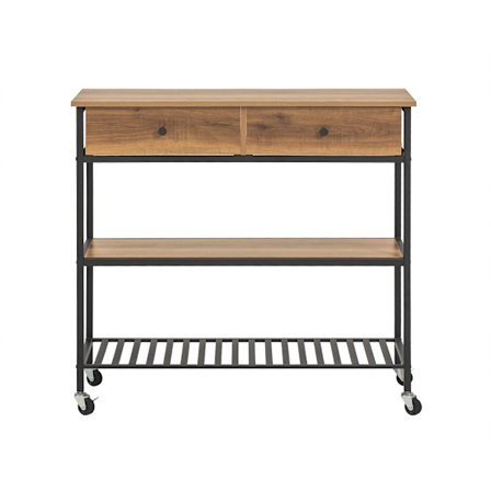 SoBuy Køkkenø med 1 skuffe i mørkebrun 100x45x92.5cm, industriel FKW112-PF