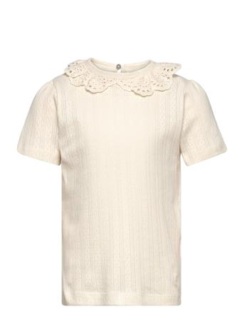 T-Shirt Ss Pointelle Cream En Fant