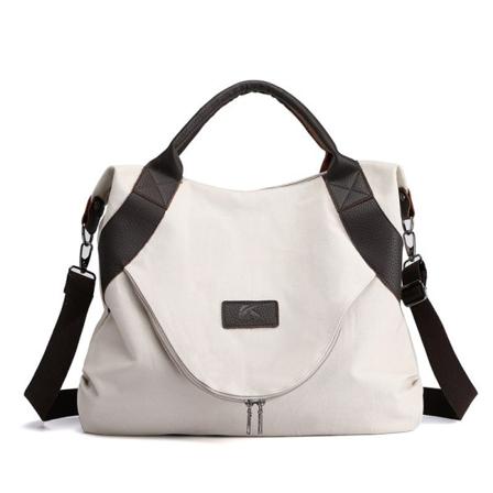 Kvinder Dame Håndtaske Retro Stor Kapacitet One Shoulder Crossbody Dame Tote Bag White