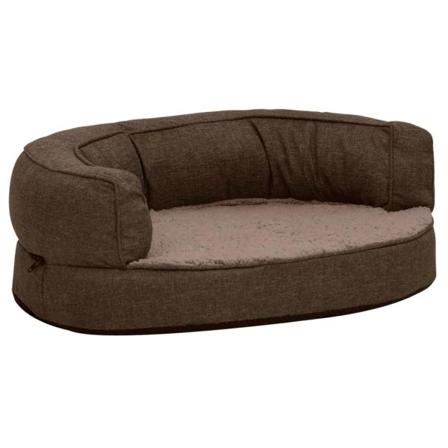 Vidaxl Ergonomisk Hundmadrass 60x42 Cm Linnelook Fleece Brun Brun