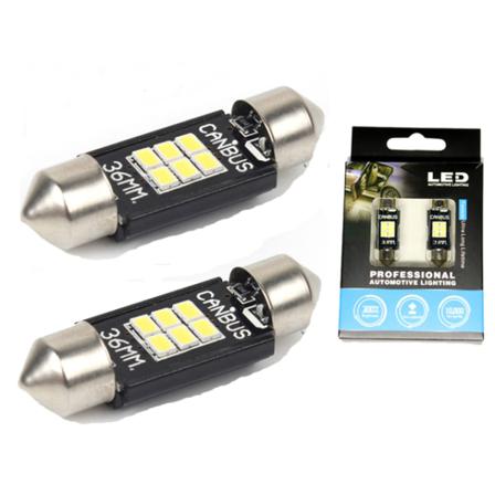 Canbus C5w 36mm Spollampa Led M 6st 3020smd 6000k 36 Mm 2-pack