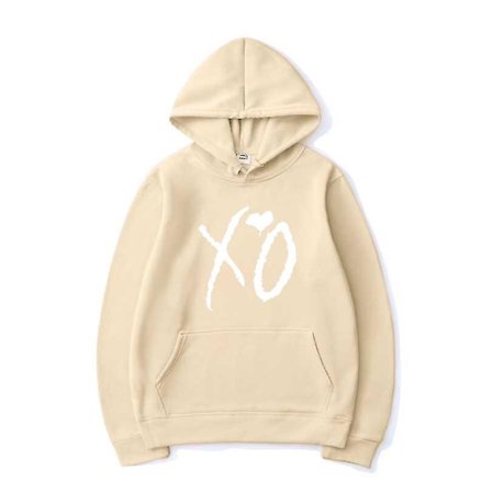 The Weeknd trykt hættetrøjer Xo ode Print hættetrøje Herrer Kvinder Harajuku Hip Hop Pullover Hoodie Toppe .i Beige 02
