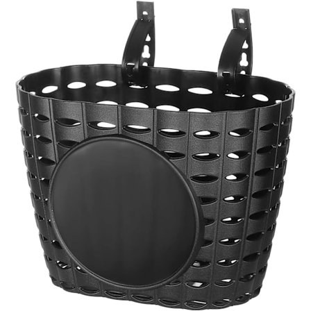 Sykkelkurv for barn i plast, foran på styret, løft av kurver for sykkeltilbehør til barn (svart) Størrelse S
