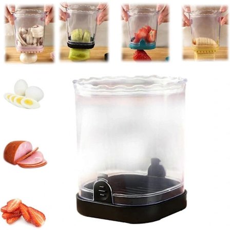 Frugtskærer, skærer i rustfrit stål, jordbærskærer, bananskærer, drueskærer, æggeskærer, aftagelig frugtskærer med tryk P Sort