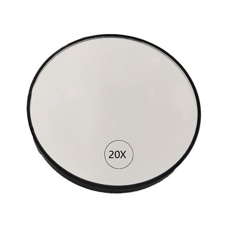 XJ-Anti-imma Forstørrelsesspeil med sugekopp for sminkebord 20x Håndholdt forstørrelse med håndtak, svart_yux