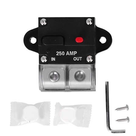 Kretsbryter 250A Automatisk Svart Sikringsholder Inverter med Skruer Komprimert Håndkle for Båter Motorer Lastebiler