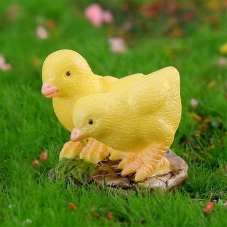 3/10 Stk Rooste Mikro Landskab Hane Hønefigurer KYLLING