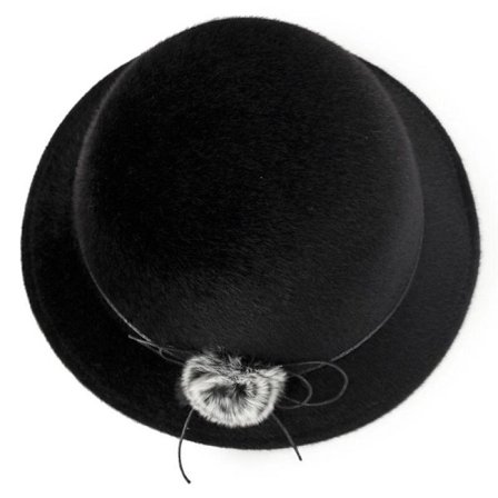 Kvinnors cloche hatt vinter enfärgad retro rosett hink hatt med brätte casual fest hatt hatt 56-58 cm