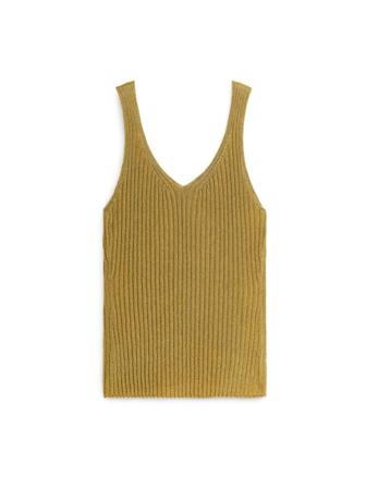 Trägerhemd mit Glitzer - Goldfarben