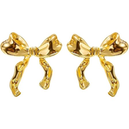 Guld Sølv Sløjfe Øreringe Til Kvinder, Søde Bånd Øreringe Guld Sølv Sløjfe Knude Ørering Smykker Fødselsdagsfest Gaver Til Kvinder Piger