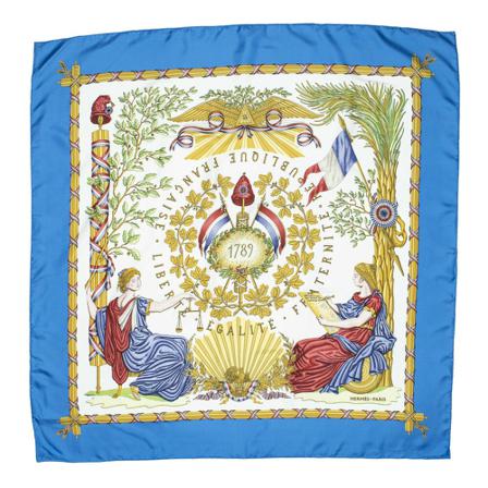 Hermès Vintage, Pre-owned Scarf Blauw, Dames, Maat:ONE Size